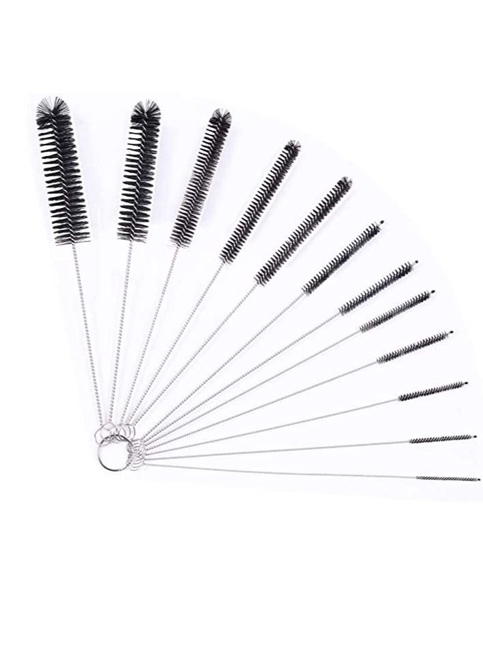 SYOSI Kettle Spout Brush Teapot Nozzle Brush Set Bottle Tube Brush Pipe Cleaner Glasses Straw Coffee Machine Cleaning Brushes - 12 Pcs - Image 1