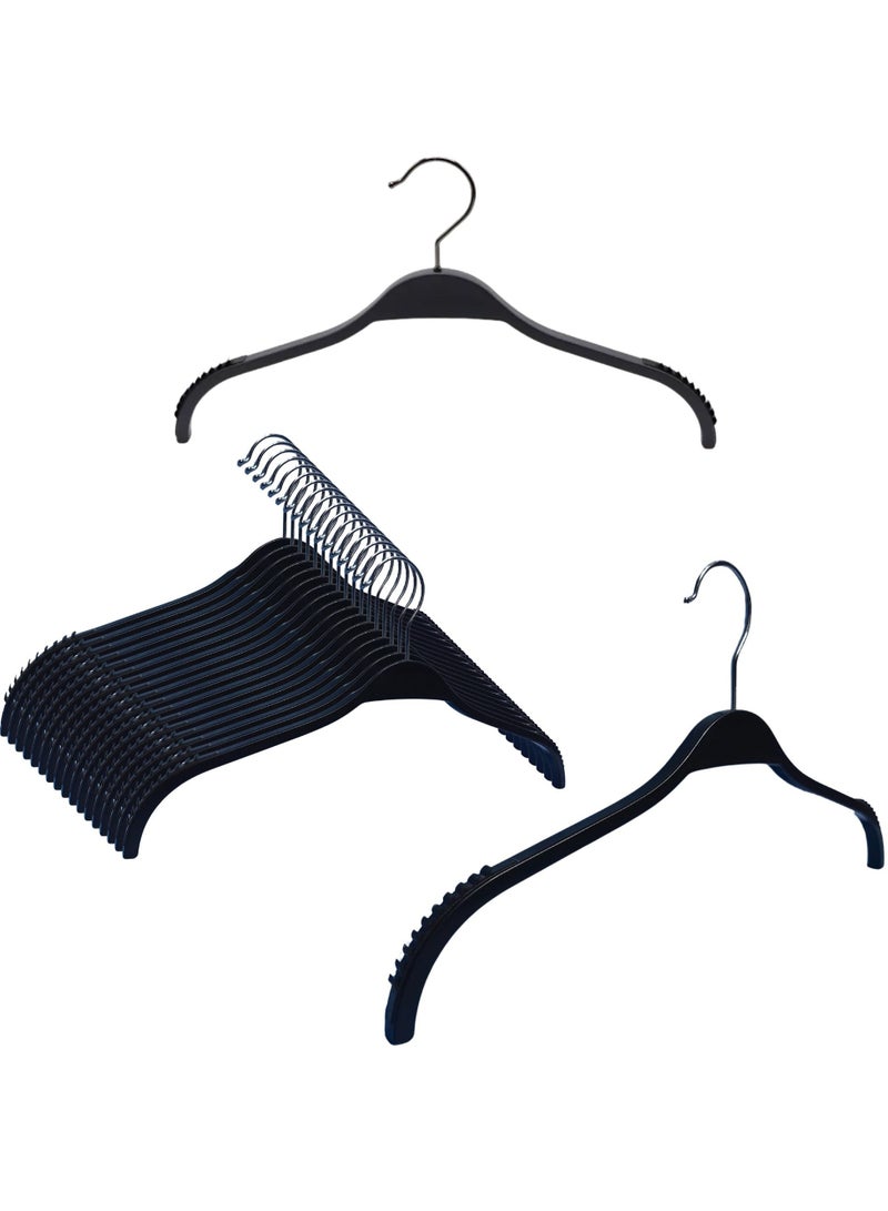 ORTUK 12pcs Non Slip Coat Hangers for Pants, Clothes Hangers Detachable 360° Swivel Hook, Space Saving Anti Slip Rubber Plastic Hangers, Clothing Hanger for Display Stores, Fashion, Trouser, Shirts 42x20 cm - Image 1