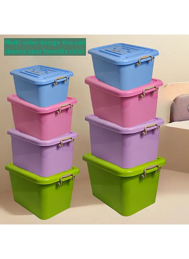 عبوتان من صناديق التخزين البلاستيكية الخضراء ذات العجلات، بغطاء قابل للطي ومُثخّن، كبيرة الحجم مناسبة للملابس والألحفة والألعاب وتخزين النقل - Image 1