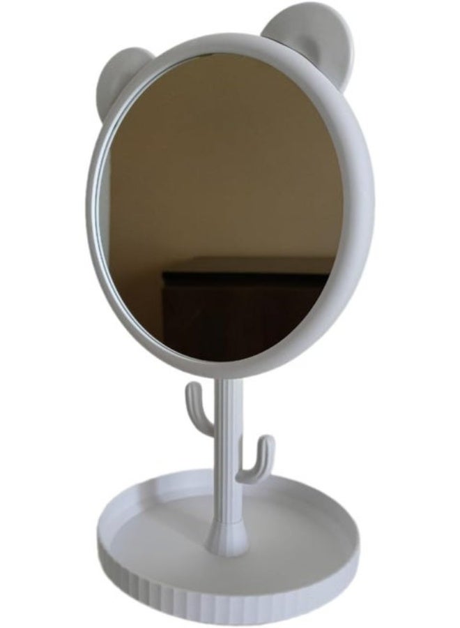 Tabletop Makeup Mirror with Cactus Stand and Makeup Organizer Base. - Image 3