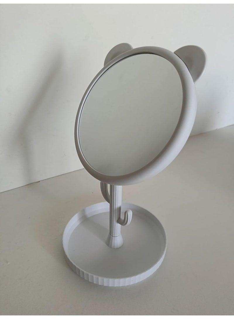 Tabletop Makeup Mirror with Cactus Stand and Makeup Organizer Base. - Image 2