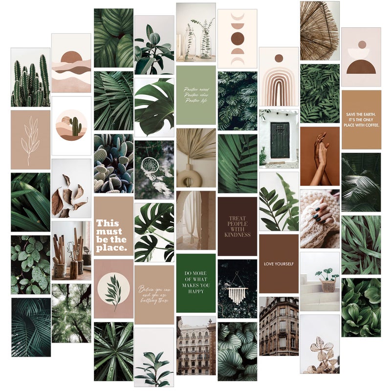Botanical Wall Art 50pcs Botanical Wall Decor Aesthetic Pictures Photo Collage Kit for Wall Aesthetic Plant Pictures Wall Art Floral Prints