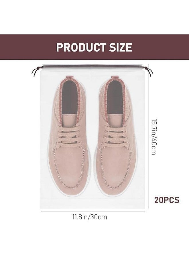 ASVERO Transparent Shoe Bags for Travel Large Clear Shoes Organizers Storage Pouch with Rope for Men and Women (Pack of 10) - Image 2