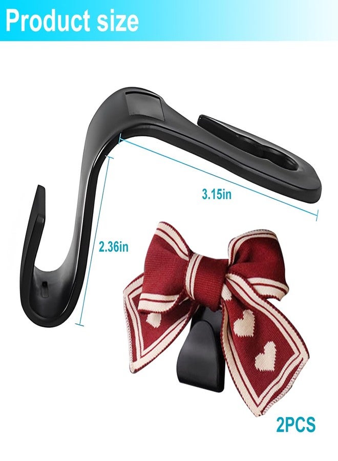 Mandark 2PCS Car Seat Headrest Hooks, Cute Bow Vehicle Hooks for Purses and Bags, Automotive Purse Hook Hanger Interior Decoration Accessories, Universal for SUV, Sedan, Truck (Red Line) - Image 2
