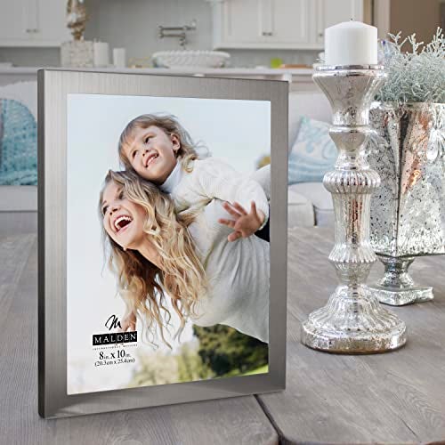 Malden International Designs 8x10 Essentials Matte Silver Metal Fashion Picture Frame - Image 4