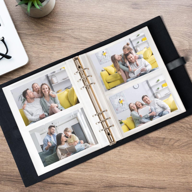 NEONSIGNS Photo Album 4x6 200 Photos  Genuine Leather Photo Albums with Writing Space with 30 Writing Paper  Travel Family Wedding Kids Graduation Ultrasound Baby Picture Album Scrapbook Photo Album(LOVE) - Image 4