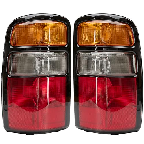 MiKaFex Tail Light Housing Compatible With 2000-2006 Chevy Tahoe Suburban 1500 2500 GMC Yukon Driver and Passenger Side Three-color Black Border Rear Brake Lamps Rear Brake Lamps - Image 1