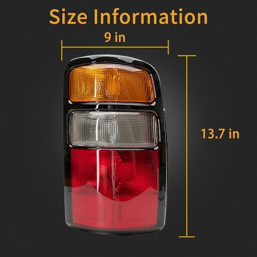 MiKaFex Tail Light Housing Compatible With 2000-2006 Chevy Tahoe Suburban 1500 2500 GMC Yukon Driver and Passenger Side Three-color Black Border Rear Brake Lamps Rear Brake Lamps - Image 3