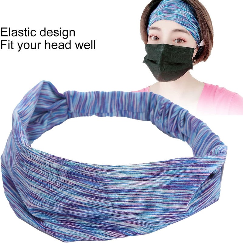 كلاراكو عصابة رأس مرنة مانعة للانزلاق، غطاء شعر للعرق، عصابة رأس رياضية نسائية لليوجا والجري والسفر واللياقة البدنية، مرنة ماصة للعرق، متعددة الألوان (#3) - Image 4