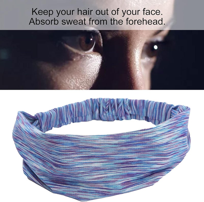 كلاراكو عصابة رأس مرنة مانعة للانزلاق، غطاء شعر للعرق، عصابة رأس رياضية نسائية لليوجا والجري والسفر واللياقة البدنية، مرنة ماصة للعرق، متعددة الألوان (#3) - Image 3
