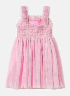 Nautinati Nautinati Girls' Rose Textured Sleeveless Knee Length Frock  - Image 2