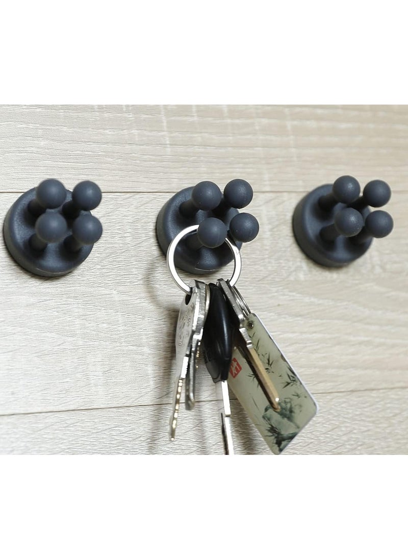 Kuber Industries Kuber Industries Sticky Hooks for WallPremium PP BuildDurableUnique DesignSelf Adhesive Hook for Easy InstallationMultiPurpose Wall Hooks for Bathroom Kitchen BedroomPack of 477006BBlack  - Image 1