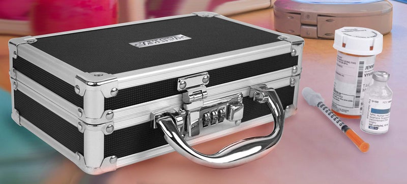 Vaultz Locking Medicine Case with Combination Lock - Portable Lock Box Briefcase for Medications, Cash & Valuables, Organized Storage Case with Handle, 3 Pack - Image 2
