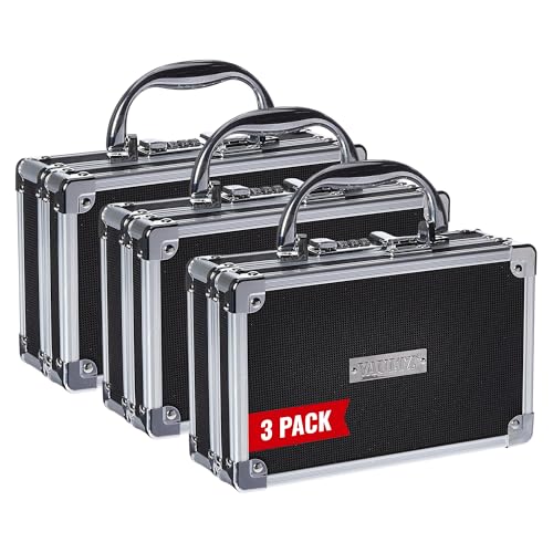 Vaultz Locking Medicine Case with Combination Lock - Portable Lock Box Briefcase for Medications, Cash & Valuables, Organized Storage Case with Handle, 3 Pack - Image 1