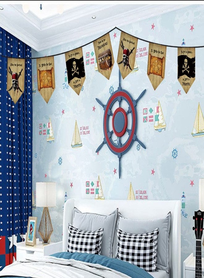 WLWLGLUCK Jolly Roger Pirate Banner - String Flags, Fabric Bunting, Indoor/Outdoor Decorations, Pirate Theme Party Sign - Image 4
