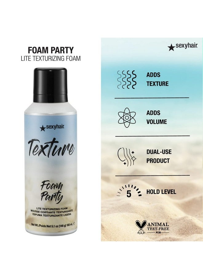 Sexy Hair - SexyHair Texture Foam Party Lite Texturizing Foam, 5.2 Oz - Packaging may vary - Image 1