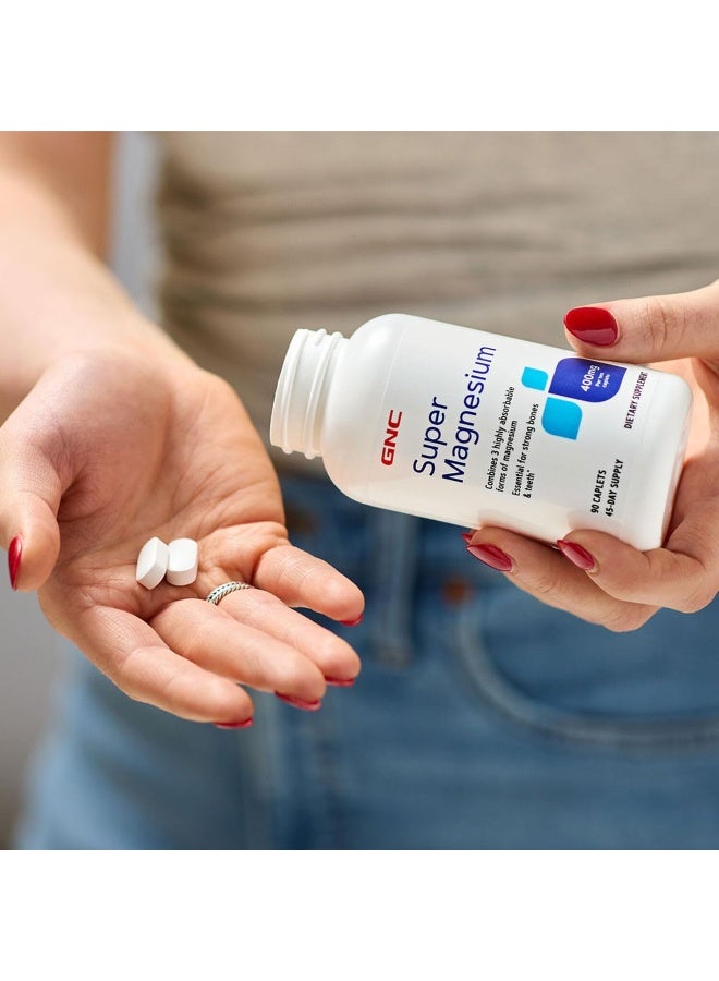 Super Magnesium 400Mg 90 Caplets Supports Strong Bones And Teeth