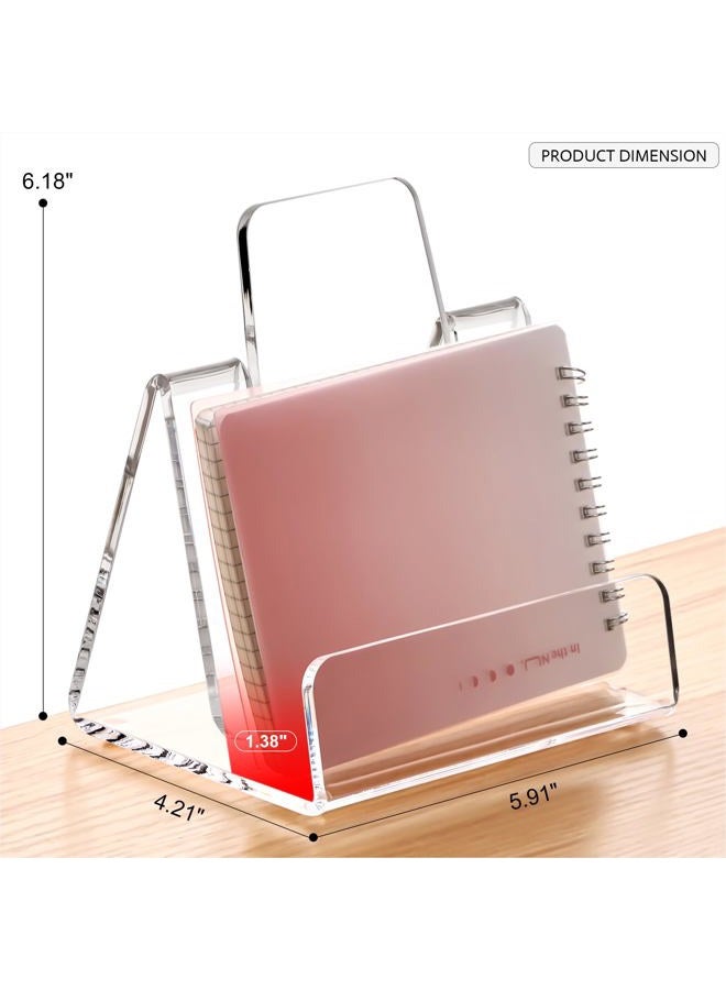 HeZone Acrylic Brochure Holder 5x6 Inch,Clear Pamphlet Holder Display Stand for Trifold 4&5&6 Inch Flyers,Pamphlets,Booklets,Menu,Leaflets for Office,Home,Store,1 Pack,A5 - Image 4