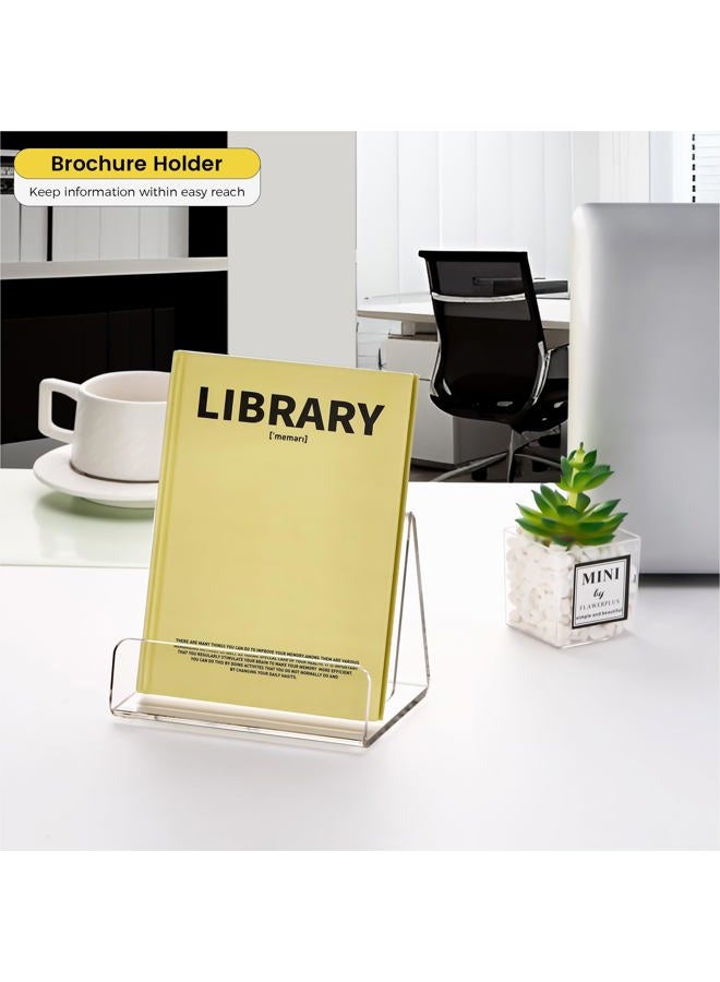 HeZone Acrylic Brochure Holder 5x6 Inch,Clear Pamphlet Holder Display Stand for Trifold 4&5&6 Inch Flyers,Pamphlets,Booklets,Menu,Leaflets for Office,Home,Store,1 Pack,A5 - Image 3