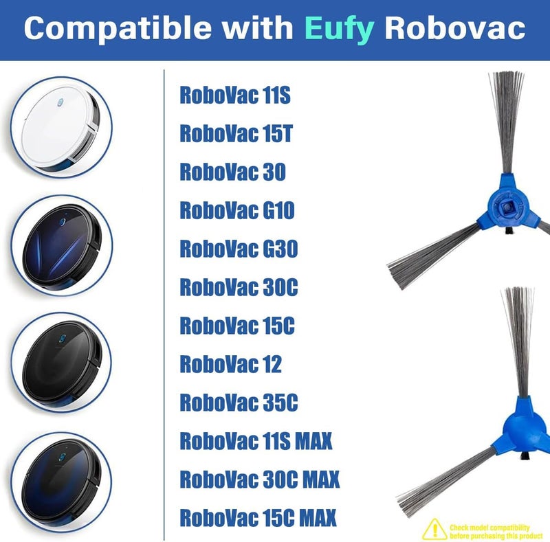 HASTHIP ® 4pcs Replacement Side Brushes for Floor Sweeper EUFY 11S RoboVac 30 11 MAX 15C Universal Vacuum Floor Cleaner Robot Replacement Side Brush Floor Sweeper Accessories - Image 2