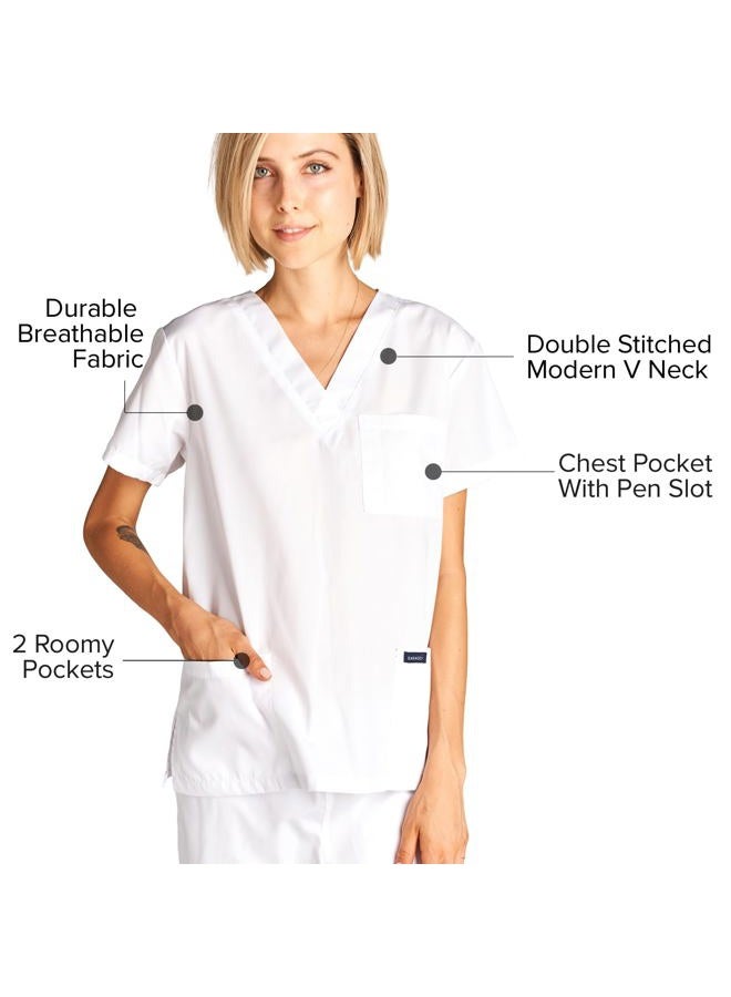 DAGACCI Medical Uniform Set for Women and Men, White, XS - Image 5