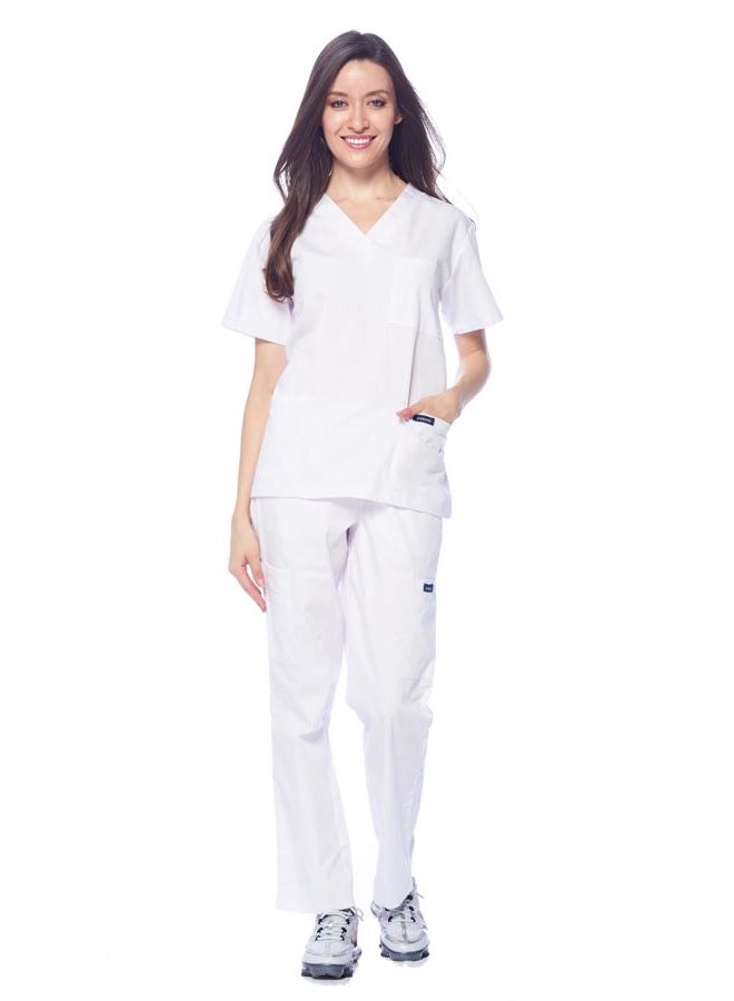 DAGACCI Medical Uniform Set for Women and Men, White, XS - Image 2