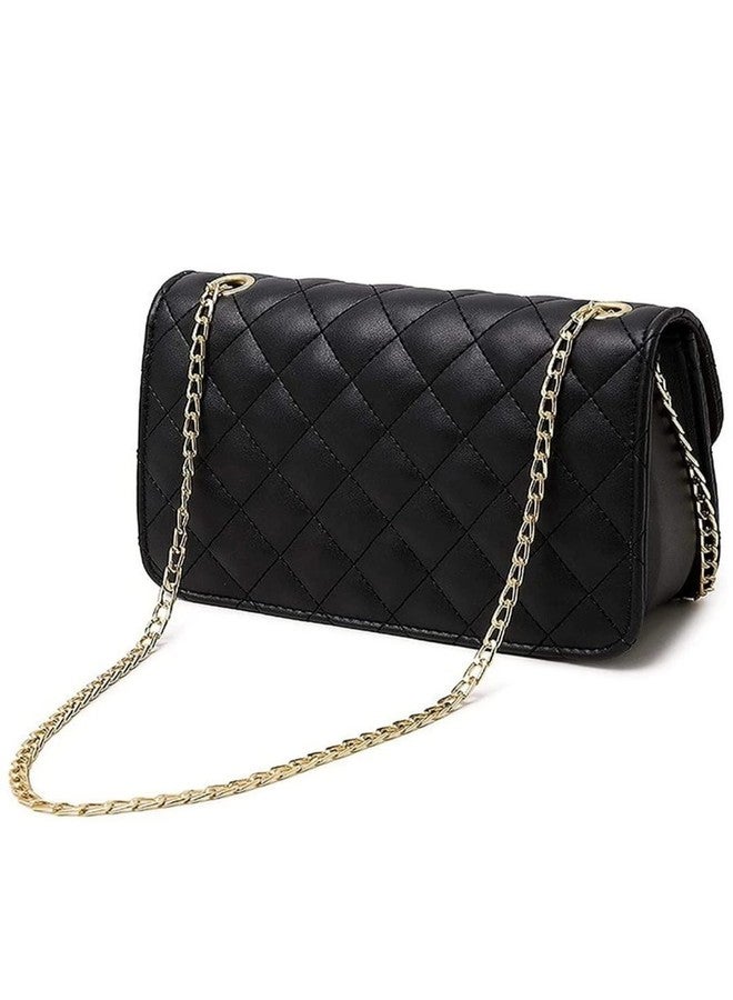 Nexeura Women's Quilted PU Leather Crossbody Shoulder Bag | Stylish Clutch Purse with Gold Chain | Designer Party Sling Bag for Girls & Women | Elegant Evening Handbag for Wedding & Travel Use - Image 3