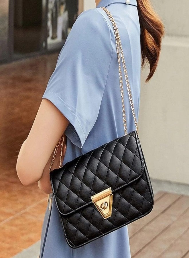 Nexeura Women's Quilted PU Leather Crossbody Shoulder Bag | Stylish Clutch Purse with Gold Chain | Designer Party Sling Bag for Girls & Women | Elegant Evening Handbag for Wedding & Travel Use - Image 5