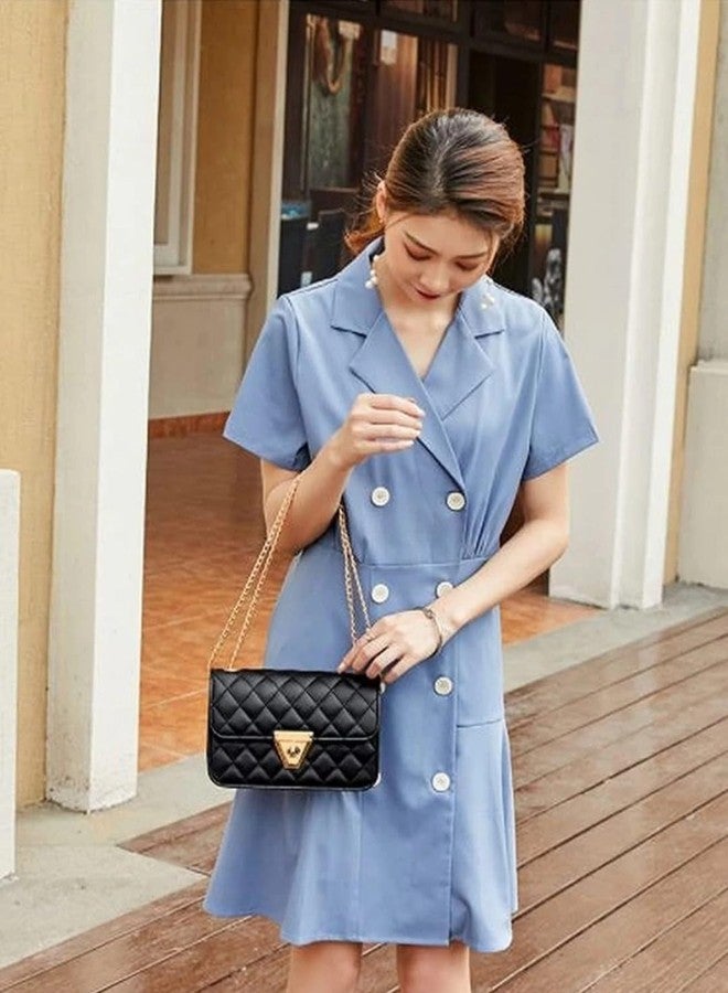 Nexeura Women's Quilted PU Leather Crossbody Shoulder Bag | Stylish Clutch Purse with Gold Chain | Designer Party Sling Bag for Girls & Women | Elegant Evening Handbag for Wedding & Travel Use - Image 4