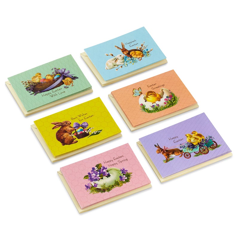 Hallmark Vintage Easter Cards Assortment, Chicks and Bunnies (24 Cards with Envelopes) - Image 3