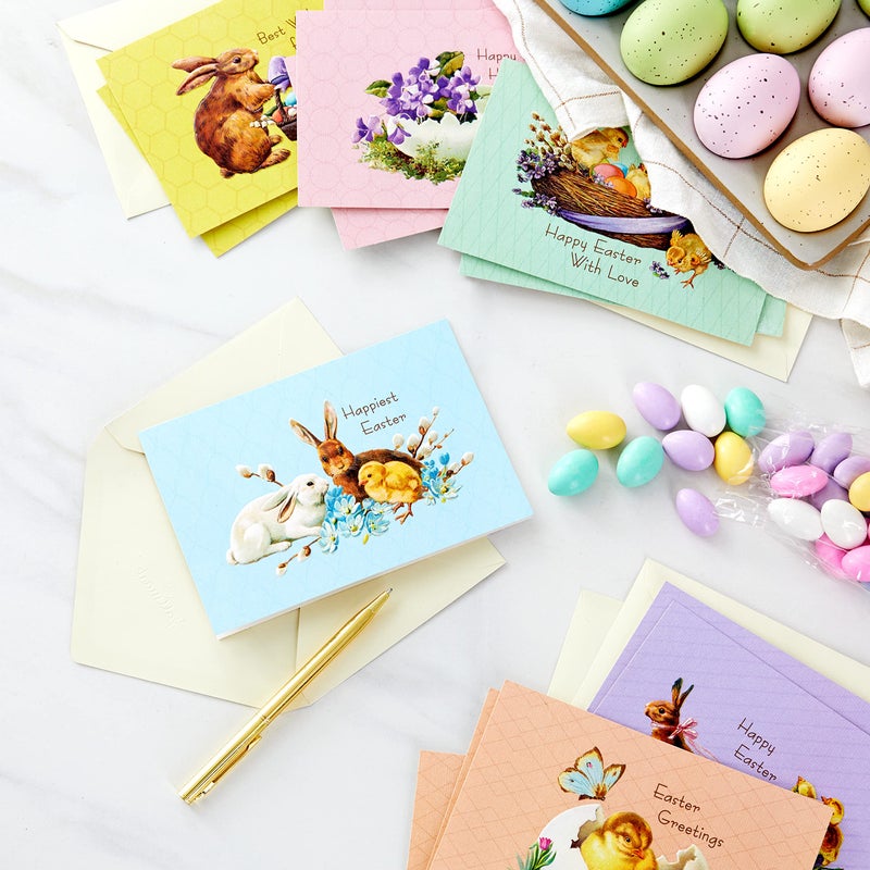 Hallmark Vintage Easter Cards Assortment, Chicks and Bunnies (24 Cards with Envelopes) - Image 2
