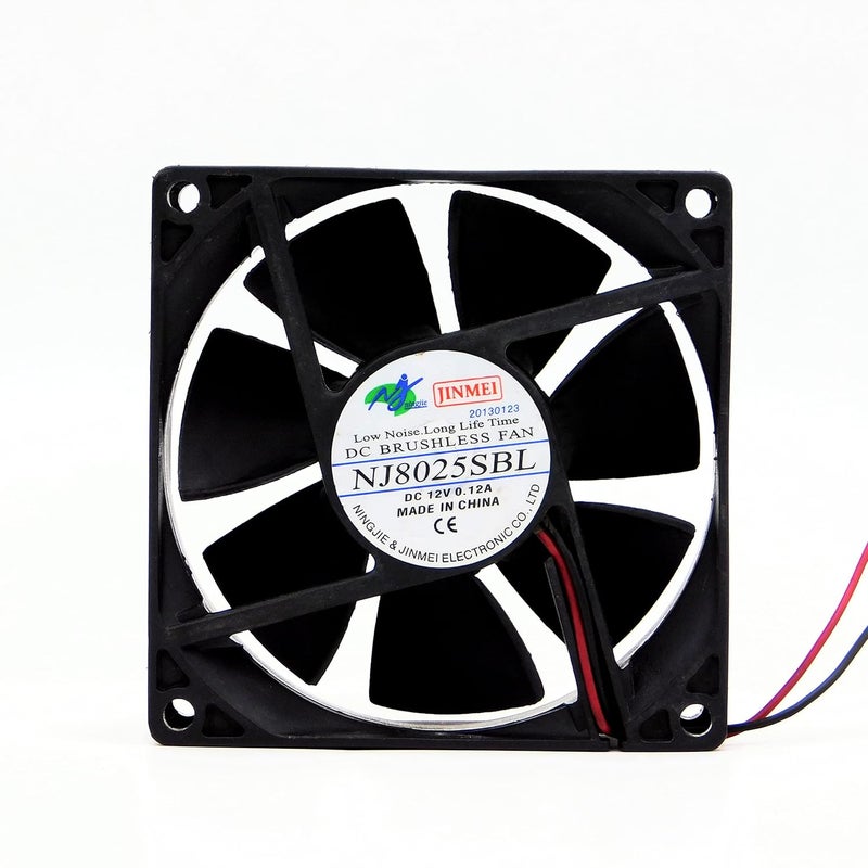 PGSA2Z NJ8025SBL Size 80X80X25mm DC12V 0.12A 2500 RPM Brushless Air Cooling Fan - Image 1