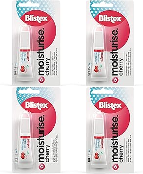 Blistex Intensive Moisturiser Cherry Lip Balm SPF 15 Hydrating Nourishing Lip Moisturiser 6 ml Pack of 4