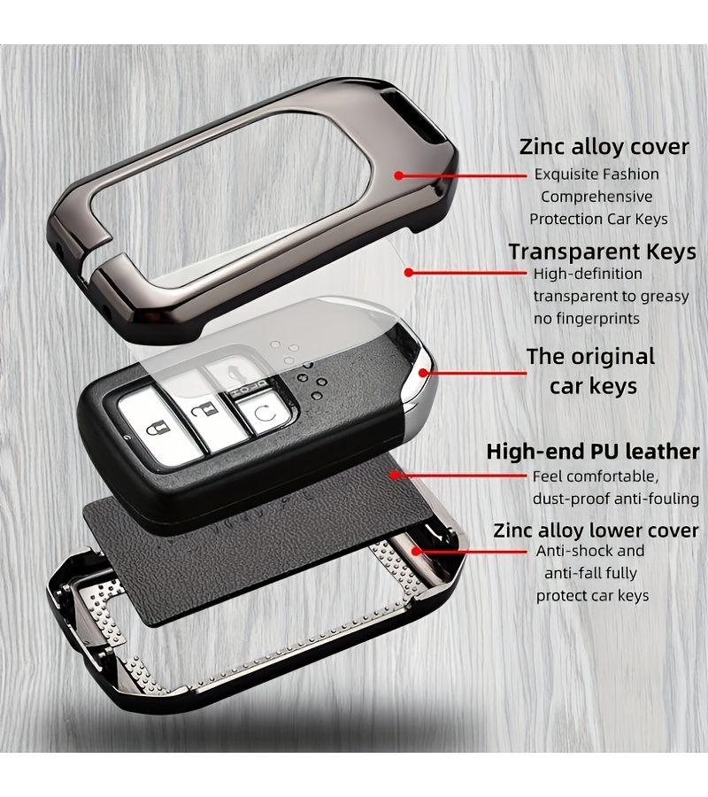 Changan Deep Blue S7 SL03 Car Remote Key Control Shell Protective Cover With Key Chain Durable Zinc Alloy Protective Shell Scratch Resistant Design Safe Key Ring Model E Sheep Butt Button Green Double Buckle Car Key Shell - Image 5