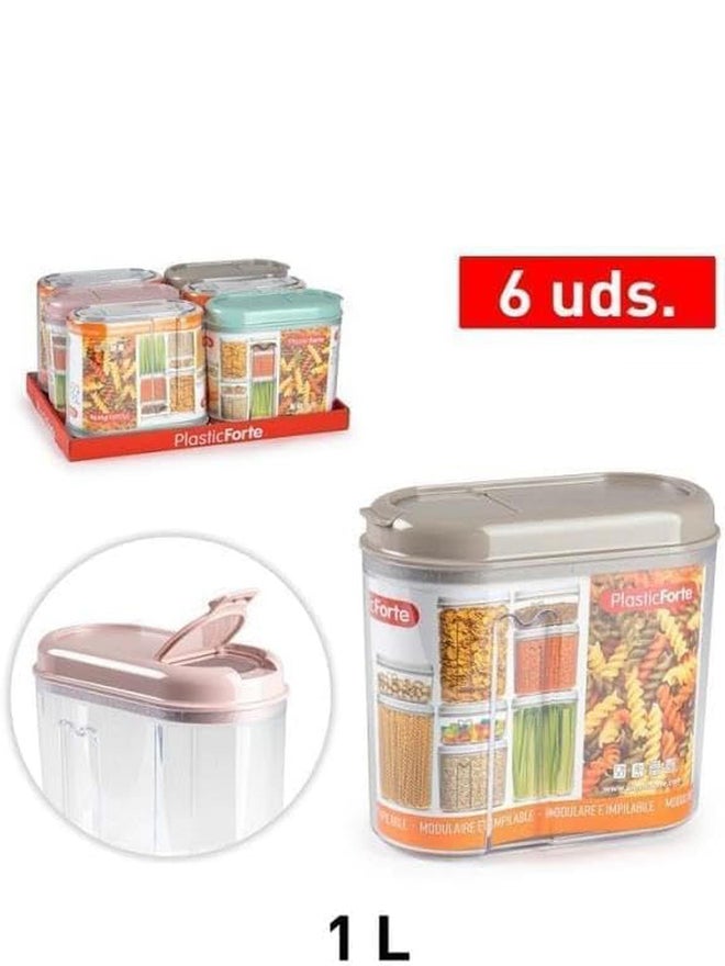 Plastic Forte Totem Multipurpose Canister - 1L - 8x15.5x14.5cm