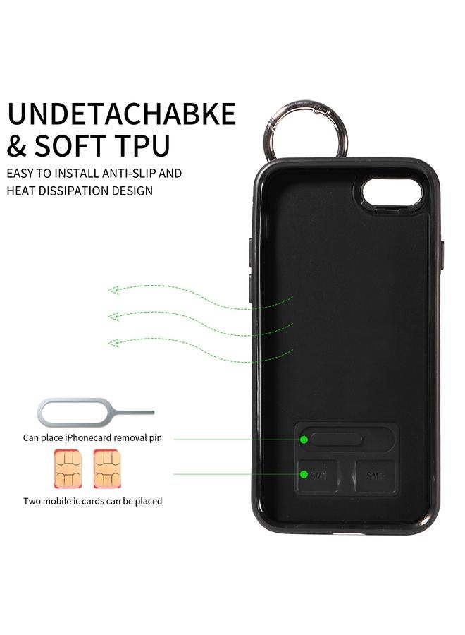 اس-توب جراب لهاتف iPhone 7 / 8 / SE 2022 من جلد العجل مع حلقة لفتحة بطاقة المعصم - Image 3