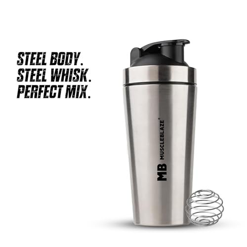 MuscleBlaze Stainless Steel Gym Shaker (Silver, 700ml) | 100% Leak-Proof - Image 5