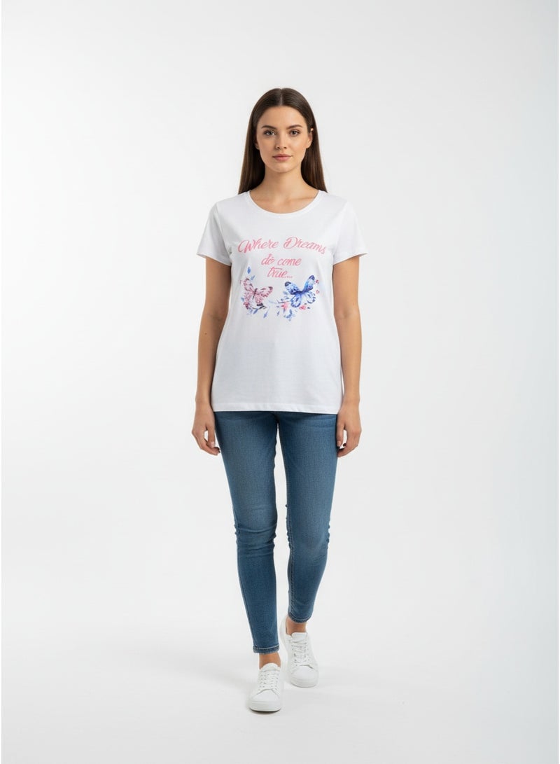 general T-SHIRT BODICE/NAINA LADIES PRINT S/S SV/HT-LT 102 - Image 2