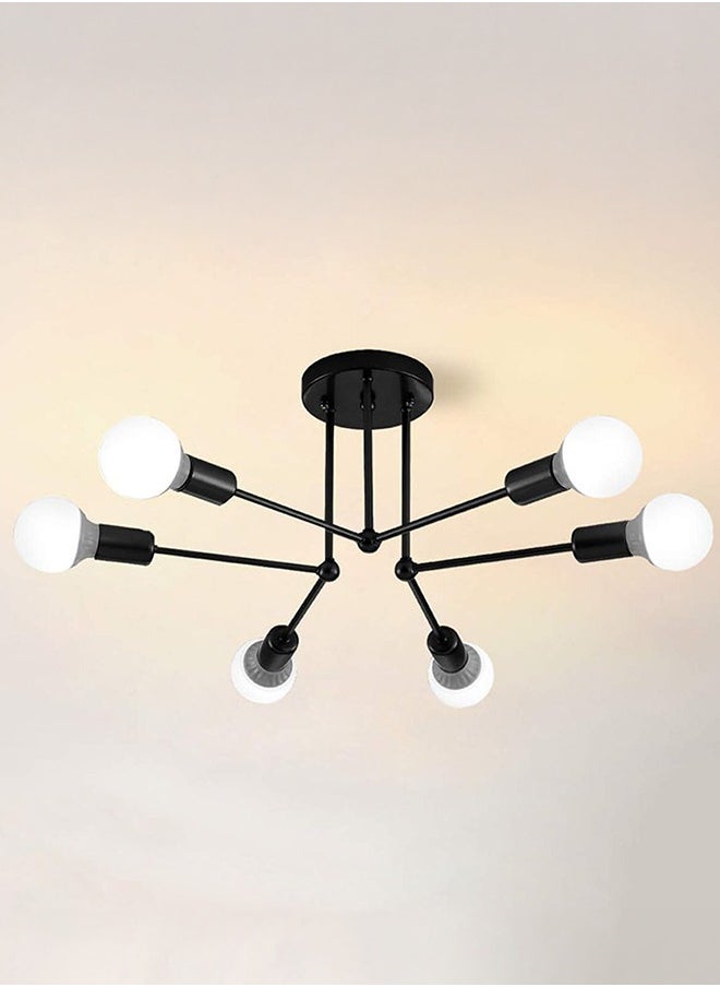 XiuWoo - Modern Ceiling Lights Fixture, 6-Light E27 Base Gold Sputnik Chandelier, Semi Flush Mount Ceiling Lamp for Bedroom Living Room Kitchen (Bulbs NOT Included) - Image 1