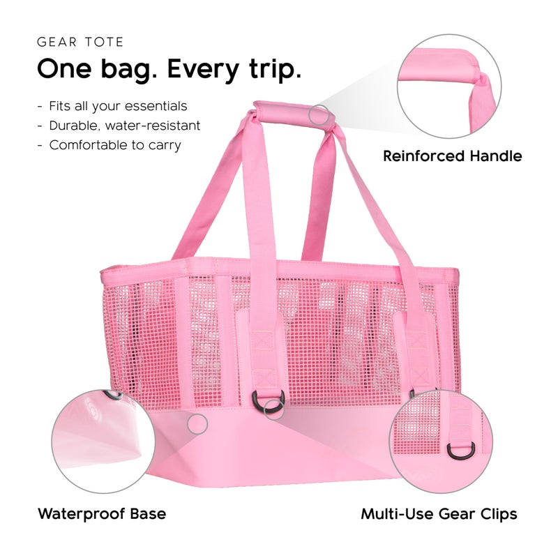 MISSION Boat Gear CASSI Boat Bag, Waterproof Bottom Mesh Beach Bag, Heavy-Duty Outdoor Tote for Boat, Beach, Grocery, Travel & Pool, Premium Marine Gear Carryall (50 Liter, RosÃ©) - Image 2