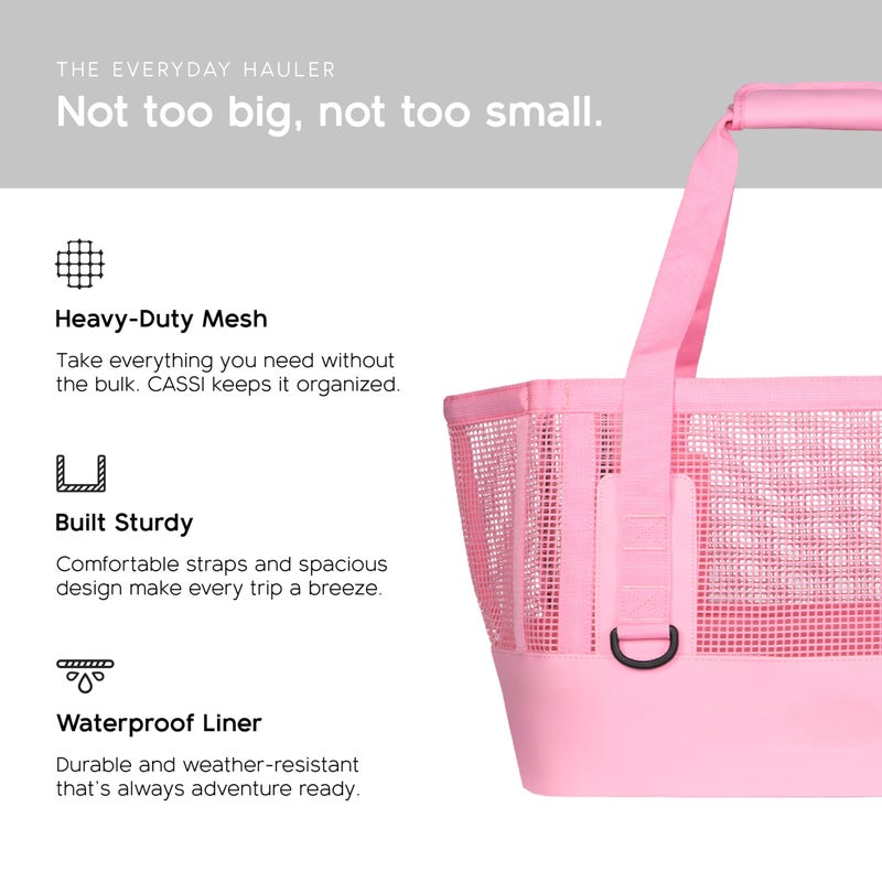 MISSION Boat Gear CASSI Boat Bag, Waterproof Bottom Mesh Beach Bag, Heavy-Duty Outdoor Tote for Boat, Beach, Grocery, Travel & Pool, Premium Marine Gear Carryall (50 Liter, RosÃ©) - Image 3