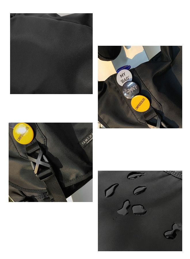 DUNISO Crossbody Bag for Men and Women Water Resistant Laptop Bag Casual Satchel Bags for Men Large School Computer Bag Travel Office Work Briefcase Fashion Messenger Shoulder Handbag, Black - Image 5