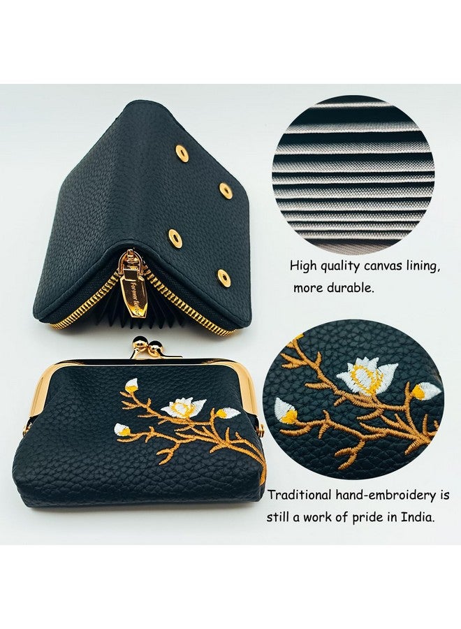 RAMONI Women Wallet Leather Wallet for Women Detachable 2-in-1 Card Wallet Vintage Women Wallet Card Bag Large Capacity Safe Wallet Slim and Easy to Fit in Pocket Coin Pocket - Image 4