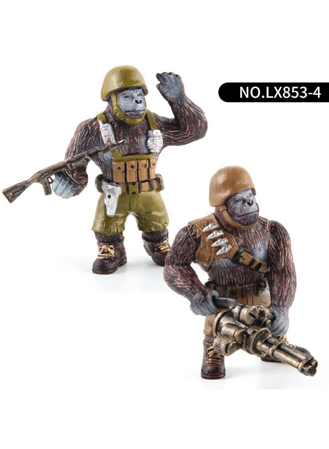 NIBEMINENT Miniature Jurassic Animal Battle Gorilla Model