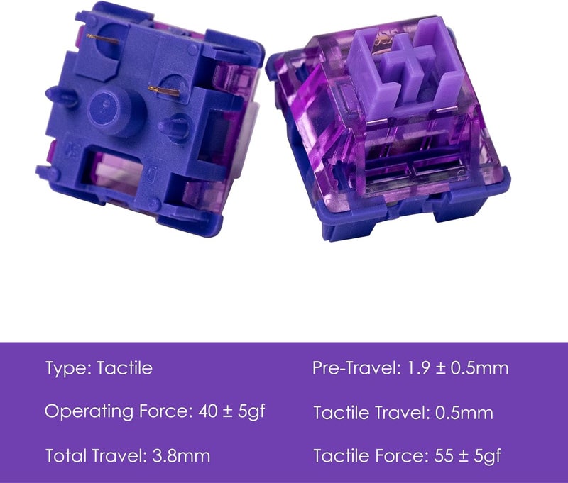 AKKO V3 Lavender Purple Pro Keyboard Switch with Dustproof Stem for Mechanical Gaming Keyboard, 5-Pin Tactile Switches (45pcs) - Image 2