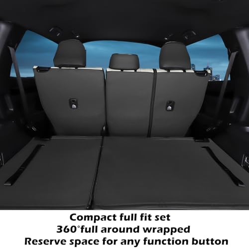 HKZ أغطية مقاعد جلدية مخصصة من HKZ لتويوتا هايلاندر 2020 2021 2022 2023 2024 2025 الصف الثاني 40/60 مقسمة، مجموعة كاملة 8 مقاعد، أسود + رمادي - Image 4