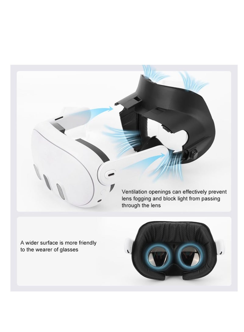 SYOSI 6 in 1 VR Facial Interface and Foam Replacement Set Fit for Oculus/Meta Quest 3, Adjustable Facial Bracket, Anti-Leakage Nose Pad Lens Protector Lens Cloth Fit for VR Quest 3 VR Accessories - Image 2