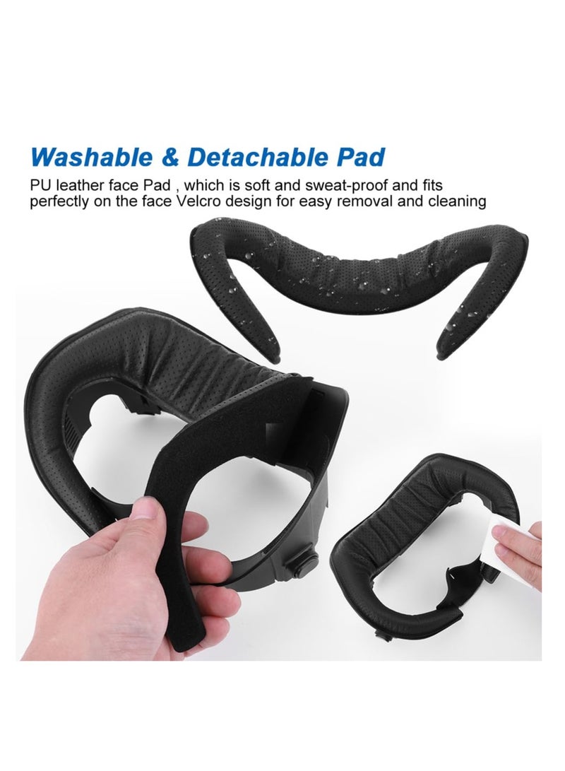 SYOSI 6 in 1 VR Facial Interface and Foam Replacement Set Fit for Oculus/Meta Quest 3, Adjustable Facial Bracket, Anti-Leakage Nose Pad Lens Protector Lens Cloth Fit for VR Quest 3 VR Accessories - Image 5