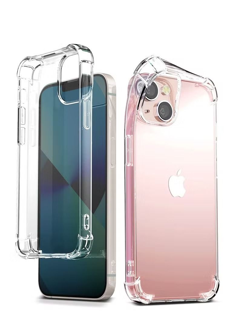 IAF iPhone 14 Case Clear Soft Flexible TPU Anti-Shock Slim Transparent with 4 Corners Bumper Protective Cover (iPhone 14 Clear) - Image 1