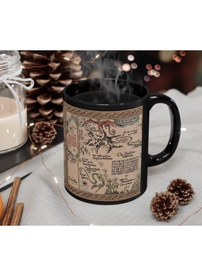 Spoil Your Wall كوب قهوة خزفي مطبوع عليه خريطة ثورين وبيلبو باجينز من سلسلة سيد الخواتم، سعة 325 مل، هدية مثالية من Spoil Your Wall - Image 4